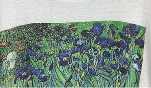 Vintage 90s Van Gogh Irises Painting Single Stitch Tee Tshirt Graphic Art L/XL thumbnail 6
