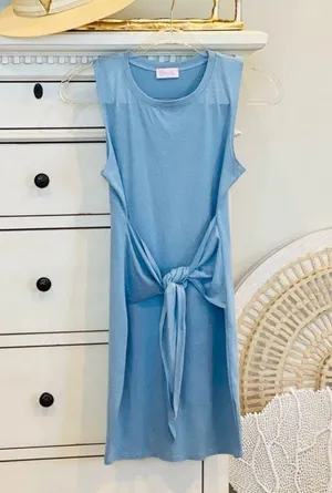 Pink Lily Living For It Blue Bodycon Tank Dress in Blue thumbnail 12