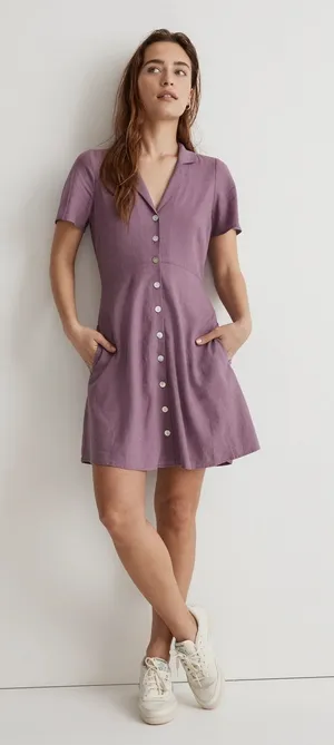 Madewell Kacie Mini Shirtdress Antique Purple NWT Sz 12 thumbnail 1