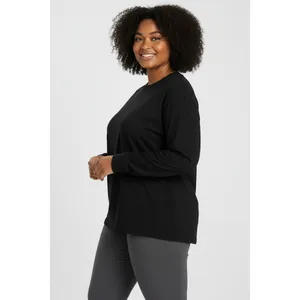 Athletic Works Womens Sweatshirt Size XL Black Fleece Crewneck Relaxed Cozy Fit thumbnail 5