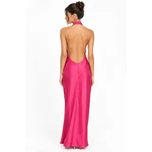 LULUS Pink Backless Halter Cutout Maxi Dress Size M thumbnail 2