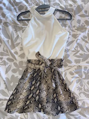 Mi Ami White / Snake Print Romper Size M thumbnail 1