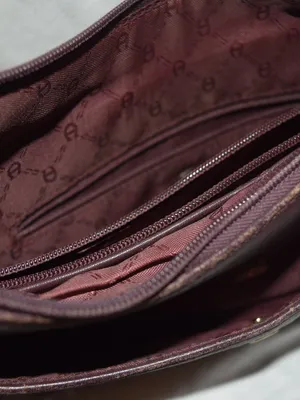 Vintage Classic Burgundy Aigner Shoulder Bag thumbnail 3