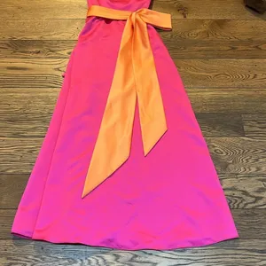 Alfred Angelo Pink and Orange strapless gown, size‎ 2 C30 thumbnail 4