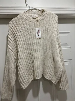 New Cream Chunky Knit Oversized Sweater thumbnail 1