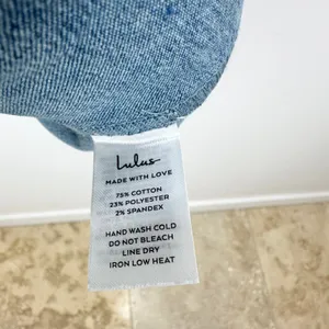 Lulus Considered Charisma Blue Chambray Bustier Mini Dress Cute A Line Small NWT thumbnail 10