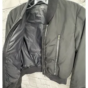 ALO Yoga Jacket S Black Off Duty Bomber Down Filled Puffer Athleisure Classic thumbnail 8