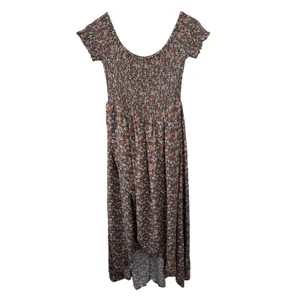 Sweet Lemon Smocked Floral High Low Maxi‎ Dress Women's Size L thumbnail 2