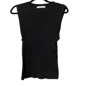Free People Black Sleeveless Raw Edge Tank Top Womens XS Shirt Blouse Casual thumbnail 2