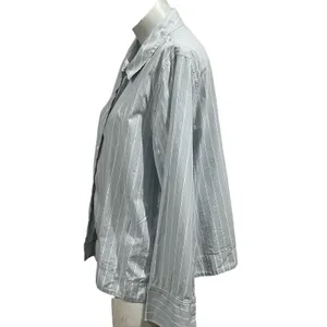 COS blue striped collared button up shirt thumbnail 4