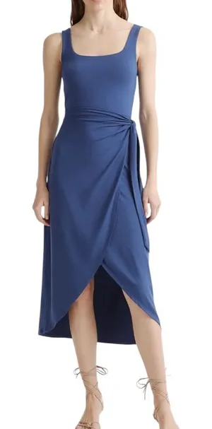 Quince NEW Navy Tencel Jersey Side Tie Dress thumbnail 1