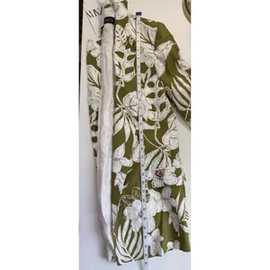 Zara Women Olive Green Floral Linen Blend Blazer Jacket XS NWT‎ Officecore Fun thumbnail 9