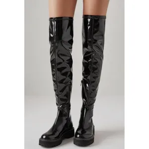 SAM EDELMAN Lydia Black Patent Knee Over the Boot Size 7 thumbnail 2