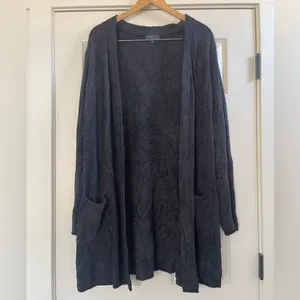 Women’s Barefoot Dreams CozyChic Lite Knit Black Cardigan Size XL thumbnail 2