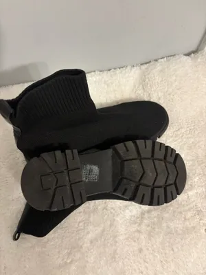 Black street elastic slip on boots thick sole Sz.7.5 Gothic/ western thumbnail 5