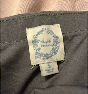 Grey Blue Rain Floral Embroidered Skirt thumbnail 2