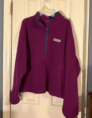 Columbia Women's Sequoia Grove Half Zip High Pile Fleece Pullover, Purple thumbnail 1