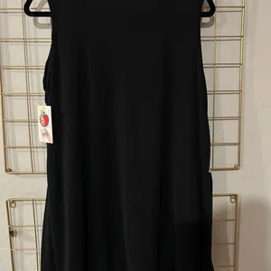 Heimish USA Black Leopard Trim Tiered Sleeveless Babydoll Tunic Top Size Medium thumbnail 4