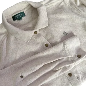 Ralph Lauren Waffle Knit Shirt Button Up Shacket Womens S Quiet Luxury Crest thumbnail 4