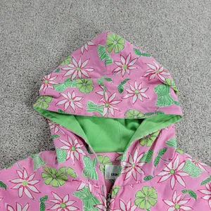 VTG Erin London Petite Pant Set Womens PS/PM Pink Green Floral Full Zip Hood thumbnail 8
