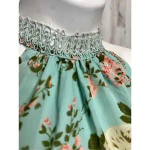 Green floral flare dress size small thumbnail 7