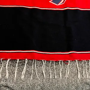 OSFA Houston Texans Striped Poncho- Red/Navy Fringe Gameday Serape thumbnail 6