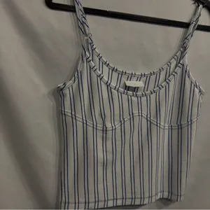Pilcro Anthropologie Navy & White Striped corset tank size small NWT thumbnail 5