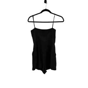 Reformation Blanca Linen Romper Black Button‎ Front Sleeveless Size 00 thumbnail 8