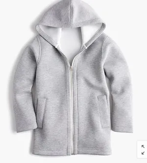 J.Crew Womens Gray Scuba Neoprene Hooded‎ Zip Up Jacket Sweat-Wicking S thumbnail 1