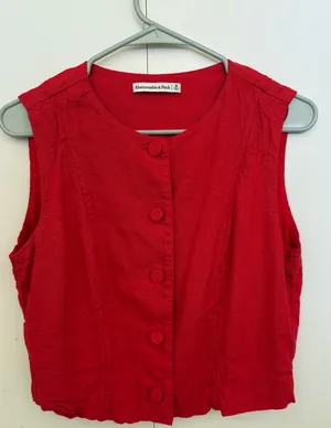 Abercrombie red vest thumbnail 1
