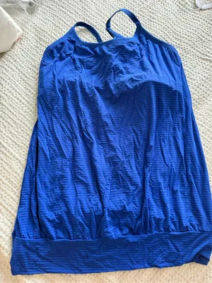 Beyond Yoga Bright Blue Ribbed Racerback Tank thumbnail 1