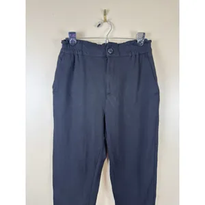 Zara Women’s Black Paperbag Waist High Rise Elastic Waist Tapered Pants Size M thumbnail 3