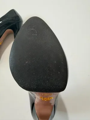 Prada Milano Black Patent Leather Peep Toe Platform Pumps Size 8.5 US thumbnail 7