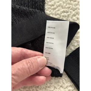 Free People H2O Crew Pullover Open Weave Knit Crop Top Black Size M thumbnail 11