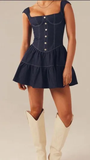 Peppermayo Isabella Denim Dress Bustier Indigo thumbnail 1