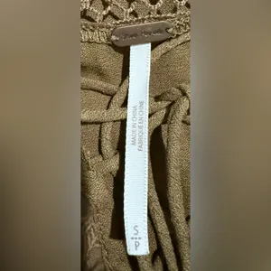 Free People Don't Let Go Brown Flowy Lace Up Balloon Sleeve‎ Boho Peasant Top S thumbnail 4
