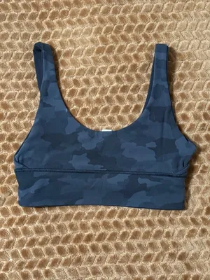 Lululemon Align Reversible Sports Bra A/B Cup Black Heritage Camo Yoga Nulu 8 M thumbnail 5