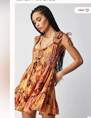 Free People Vernon Mini Dress Sleeveless Tie Shoulder Floral...Size X-Small thumbnail 1