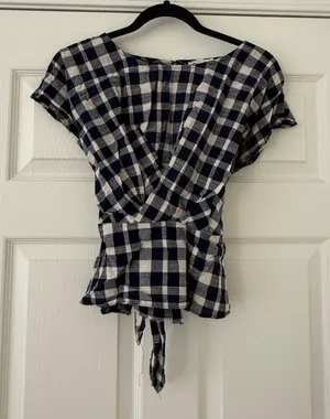 E&M Cotton Blouse Blue Size XS thumbnail 1