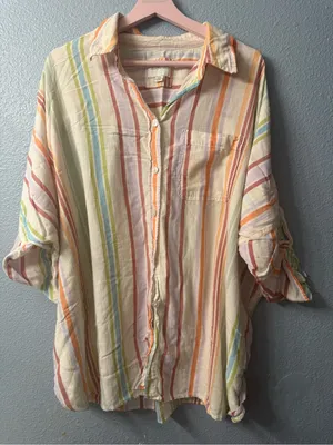 American Eagle AE Oversized Beach Shirt size M thumbnail 1