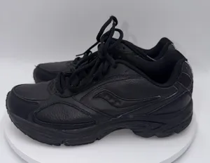 Saucony Omni Walker Triple Black Athletic Leather Sneakers Women's Size 8.5 thumbnail 1