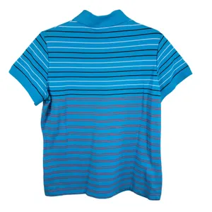 Nike‎ Golf Dri-FIT Womens Blue Striped Short Sleeve Polo Shirt Large L Sporty thumbnail 2