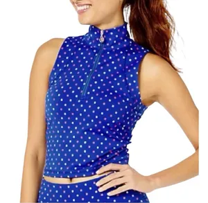 NWOT Lilly Pulitzer Luxletic Callie Half Zip Borealis Blue Print Top Size Small thumbnail 1