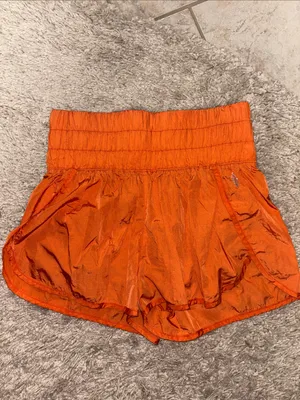 Free People Movement Orange “The Way Home” Shorts thumbnail 3