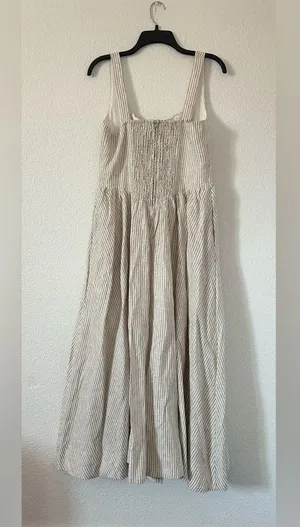 Reformation Balia Linen Midi Dress striped sz 12 nwt thumbnail 5