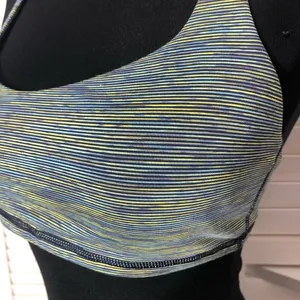 Lululemon Free to Be Bra Wild Sports Padded Strappy Blue Yellow Extra Small thumbnail 8