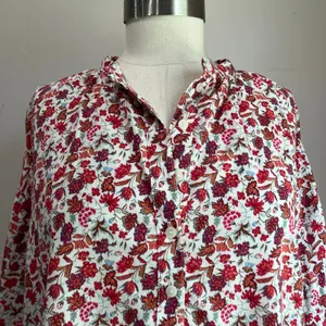 Universal Threads Red Ditzy Boho Peasant‎ Floral Blouse Sz Large thumbnail 8