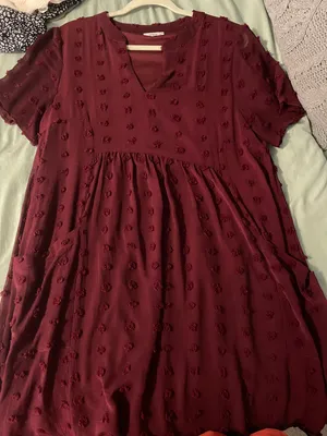 JODIFL Burgundy Textured Dress thumbnail 1