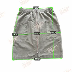 L.L.Bean Knee-Length‎ 100% Cotton Skirt Full-Zip 10 Pockets Khaki Elastic Waist thumbnail 5