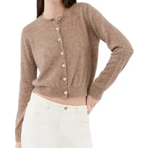 Roller Rabbit Women’s Size S Camel Tan Lurex Shine Moxie Sweater Cardigan thumbnail 3